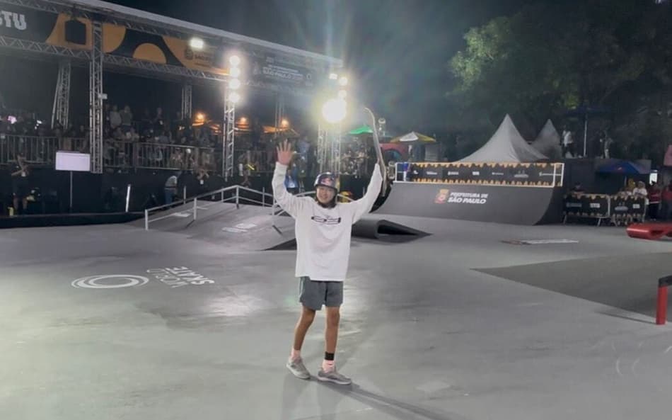 Ginwoo Onodera fez uma passagem rápida pela pista do Mundial de Skate