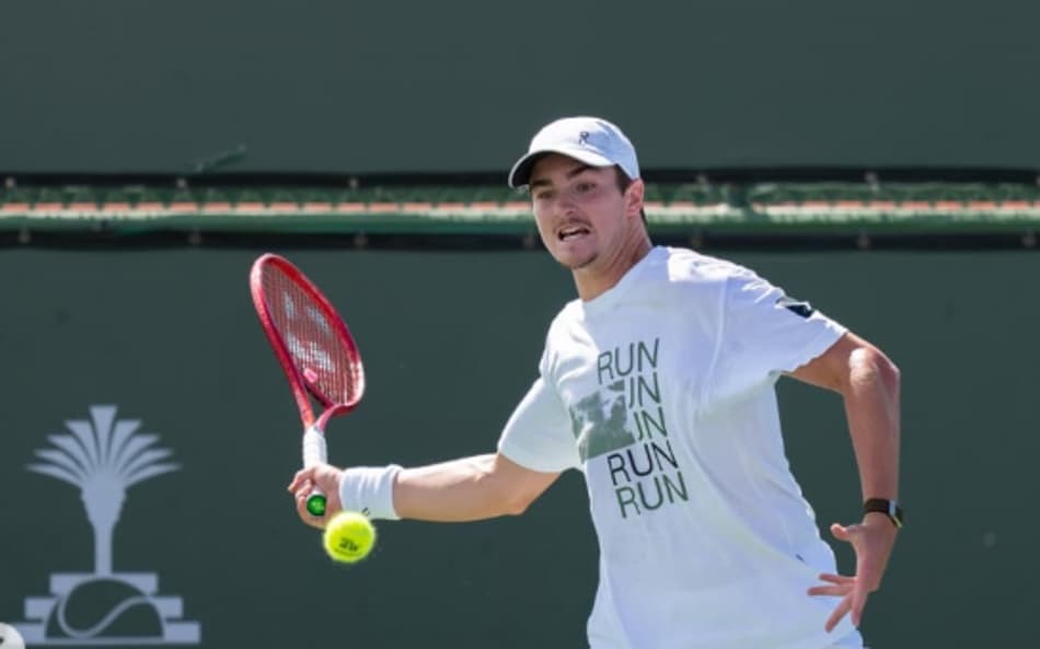João Fonseca em treino em Indian Wells (Reprodução)
