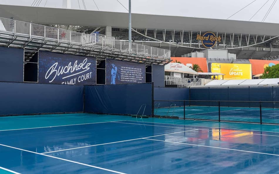 A chuva cancelou os jogos de quarta-feira no Miami Open (Foto: ATP)