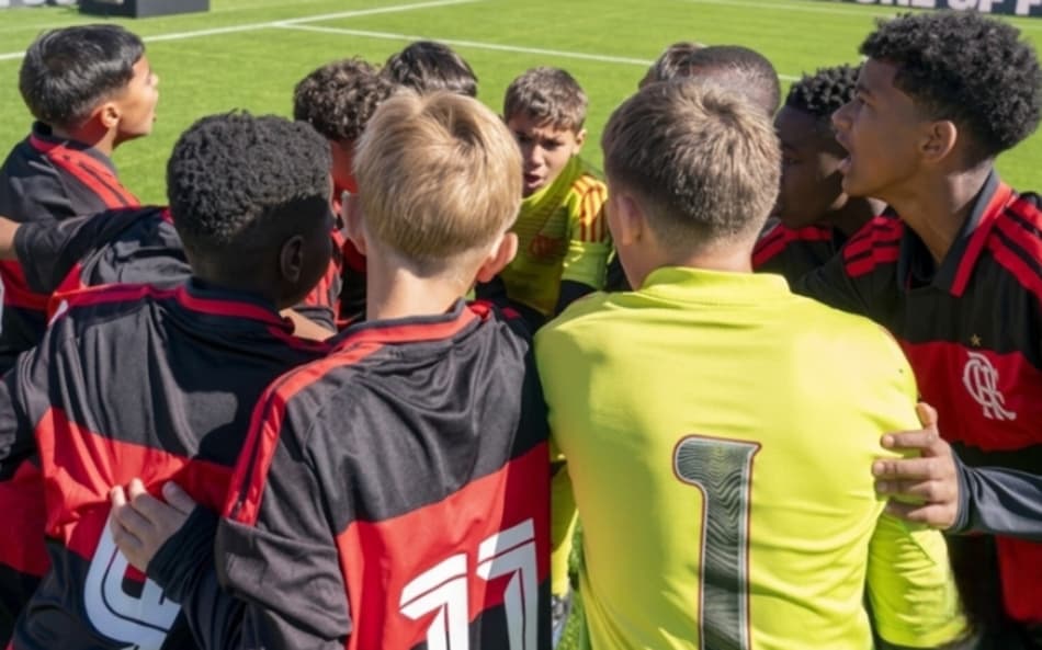 Jogadores do Flamengo no Mundial Sub-12 (Foto: Reprodução)