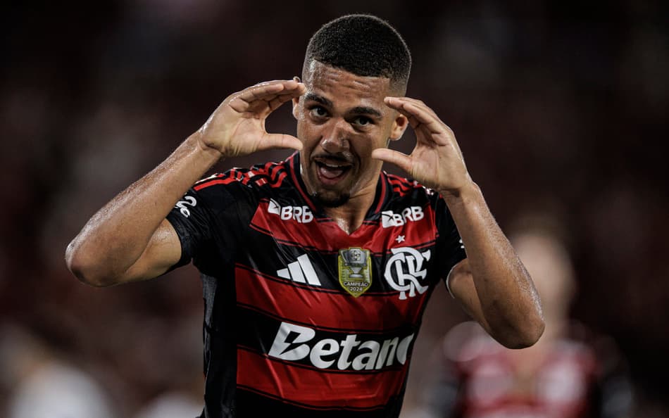 Samuel Lino comemora gol do Flamengo (Foto: Andre Mourao / FotoFC)