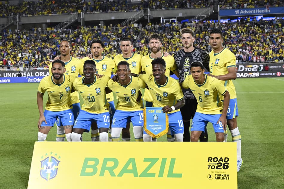 Time do Brasil antes de enfrentar a Croácia (Foto: Agência Enquadrar/Folhapress)