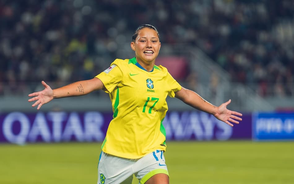 Evelin marcou o primeiro gol da Copa do Mundo Feminina Sub-17 FIFA 2025 Créditos: Fabio Souza/CBF