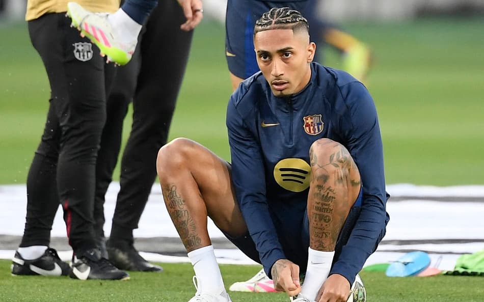 Raphinha participou de evento da Coristina D em São Paulo (Foto: Josep LAGO / AFP)