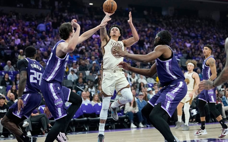 Gui Santos em Golden State Warriors x Sacramento Kings pela NBA 25/26 (Foto: Foto: Thearon W. Henderson/Getty Images)