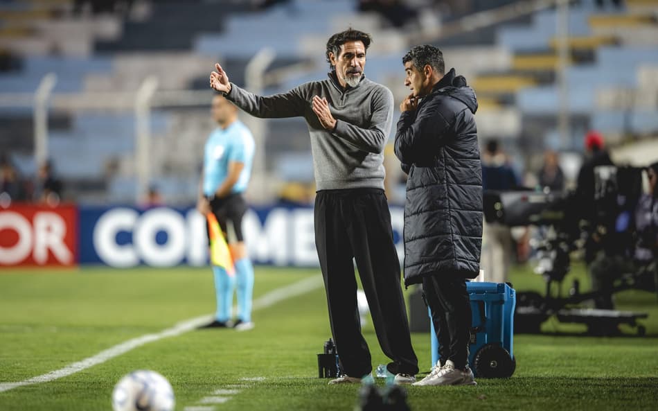 Domínguez em Cienciano x Atlético (Foto: Pedro Souza / Atlético)