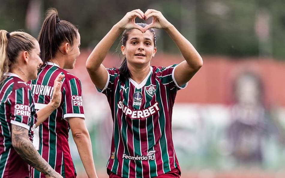 Louvain comemora gol pelo Fluminense. (Marina Garcia/FFC)