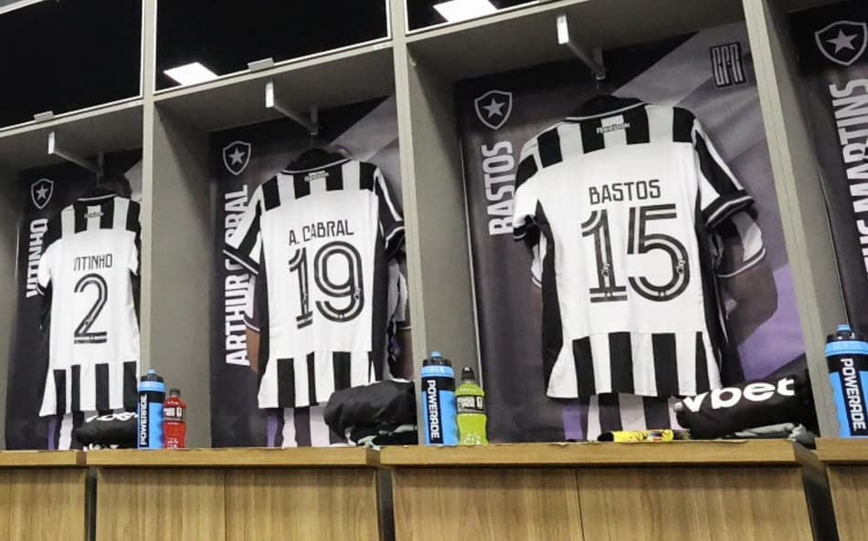 Vestiário do Botafogo no Nilton Santos (Foto: Vítor Silva/Botafogo)