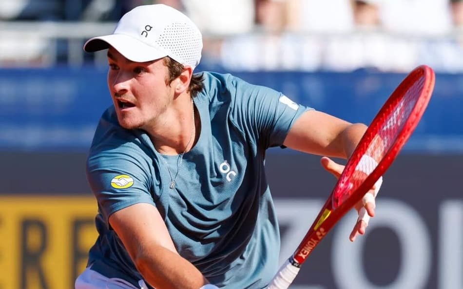 João Fonseca na derrota para Ben Shelton no ATP 500 de Munique (Divulgação)