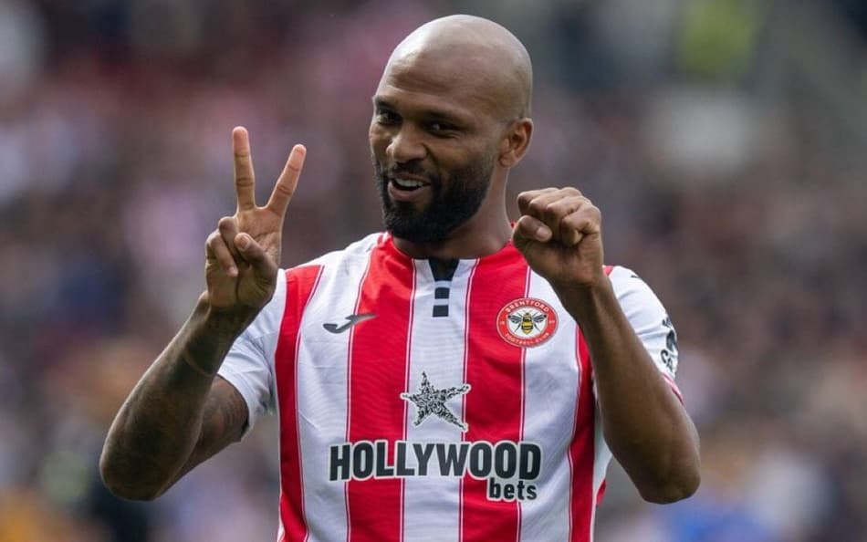 Igor Thiago comemorando seu 20º gol na Premier League (Foto: Reprodução/X)