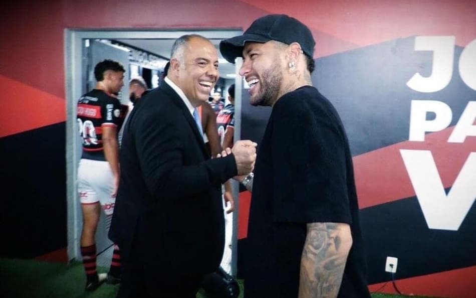 Marcos Braz e Neymar, em publicação do ex-dirigente (Foto: Reprodução/X)