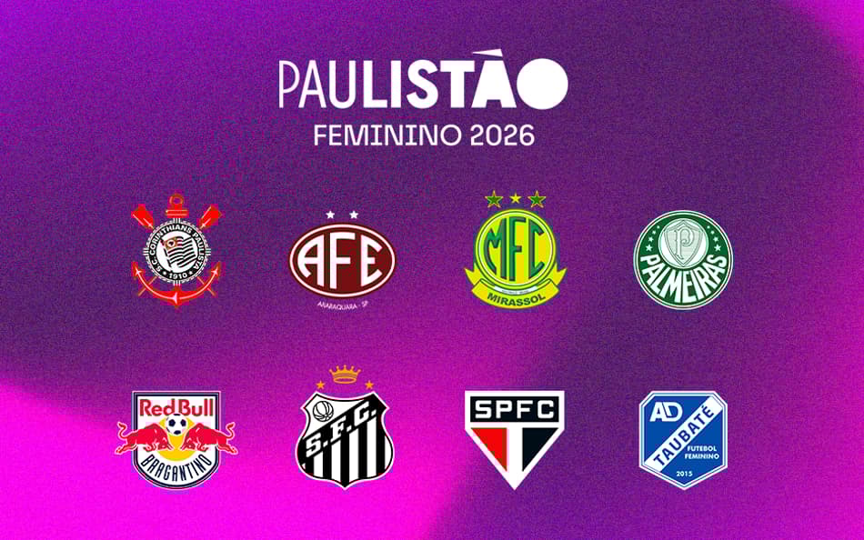 Clubes que disputarão o Paulistão Feminino em 2026. (Foto: FPF/Divulgação)