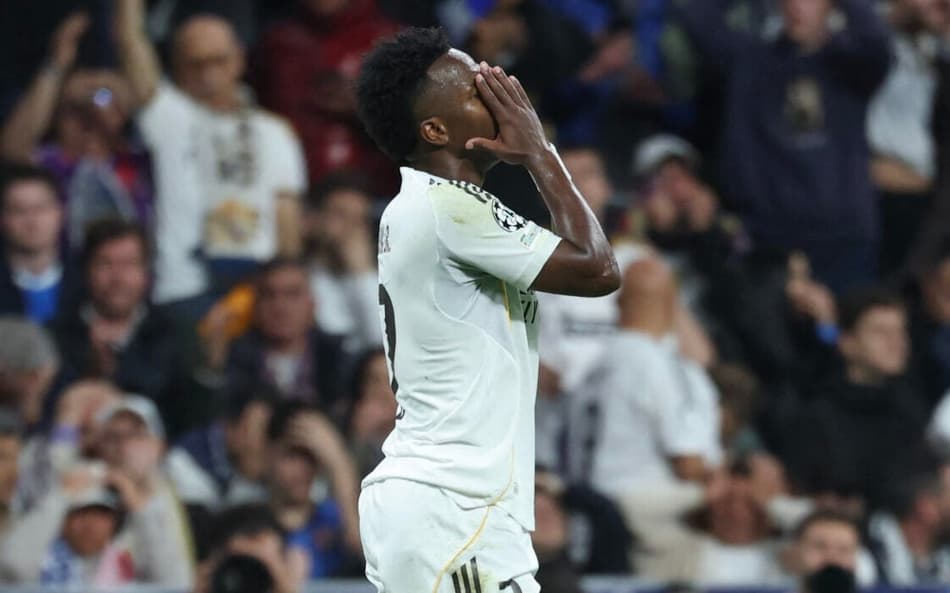 Vini Jr em Real Madrid x Bayern de Munique pela Champions League (Foto: Thomas COEX / AFP)
