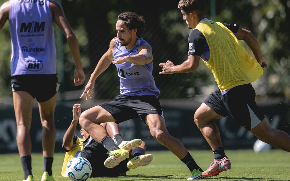 Treino de preparação do Atlético contra o Cienciano (Foto: Pedro Souza / Atlético)