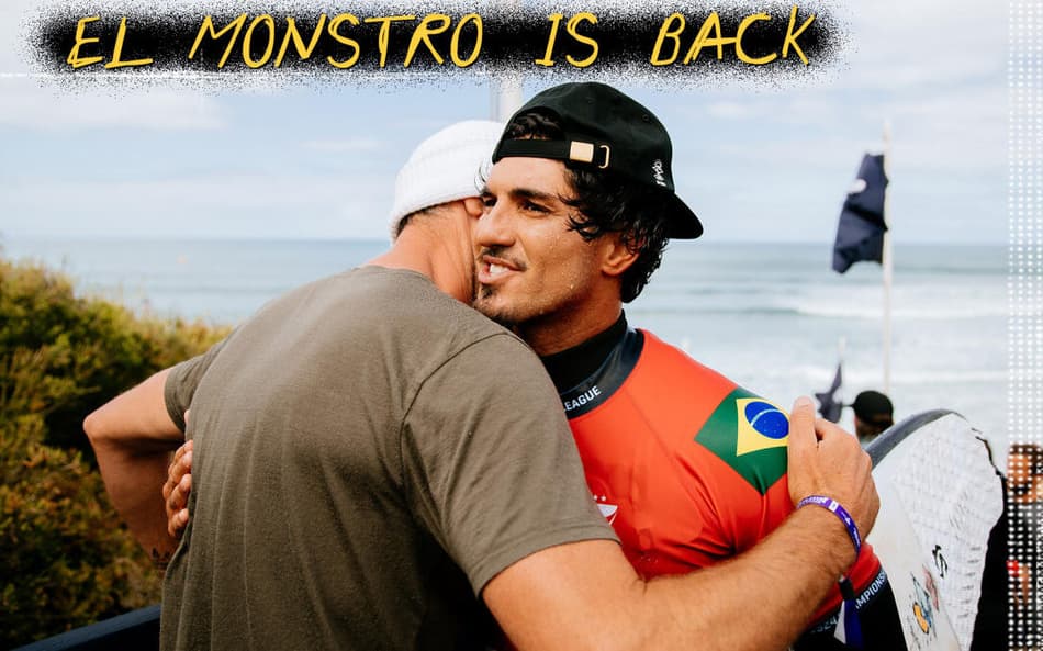 WSL faz imagem comemorativa do retorno de Gabriel Medina as disputas em Bells Beach (Foto: WSL)
