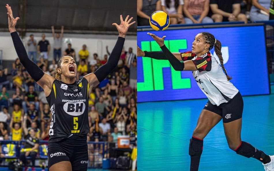 Adenízia, do Praia Clube, e Simone Lee, do Sesc RJ Flamengo (Fotos: Bruno Cunha)