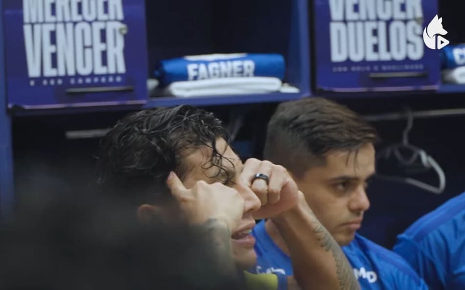 Lucas Romero antes de Cruzeiro x Grêmio (Foto: Reprodução Cruzeiro TV)