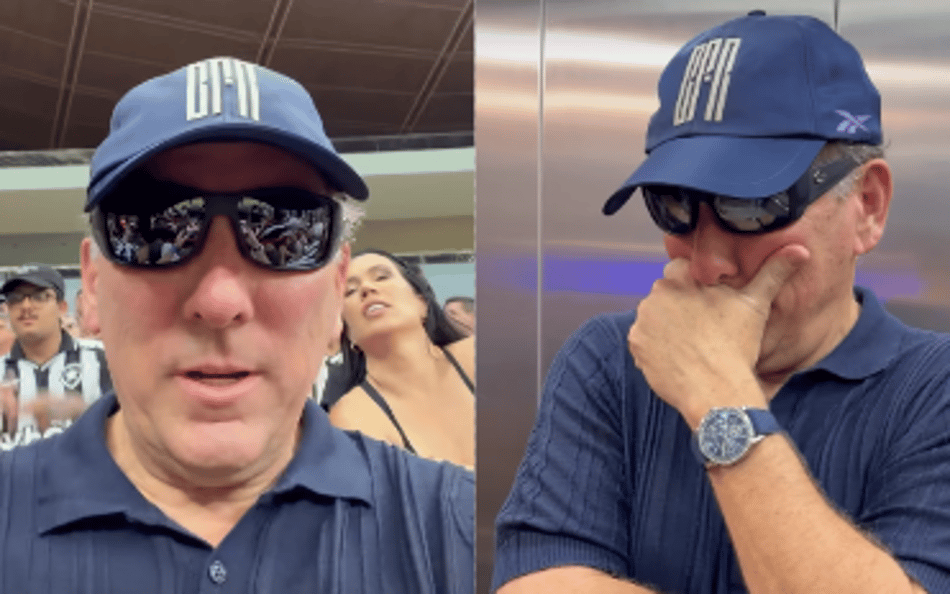 John Textor na partida entre Botafogo e Internacional (Foto: Reprodução)