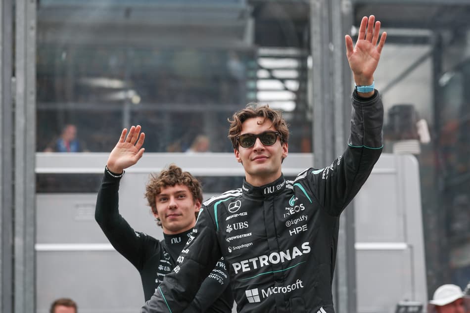 Kimi Antonelli e George Russell em GP da Austrália na F1 2026 (Foto: Sports Press Photo / Sports Press Photo/Fotoarena/Folhapress)