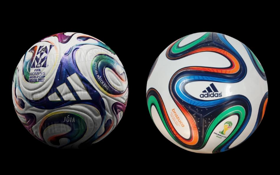 Jóia, à esquerda, e Brazuca, à direita. (Foto: Footy Headlines/Divulgação)