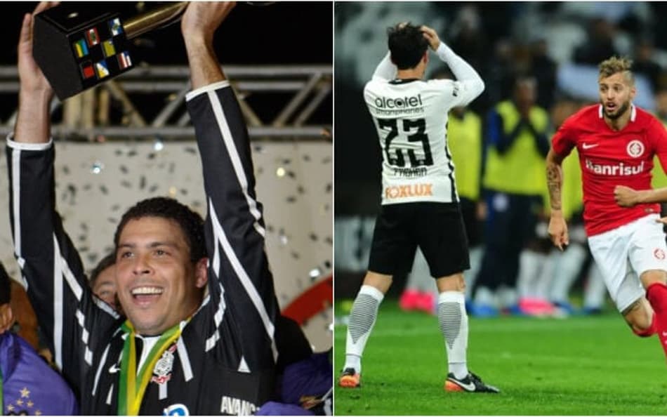 Título do Corinthians em 2009 e classificação do Inter em 2017 (Foto: Ayrton Vignola/Folhapress) e (Foto: Ricardo Duarte/SCI)