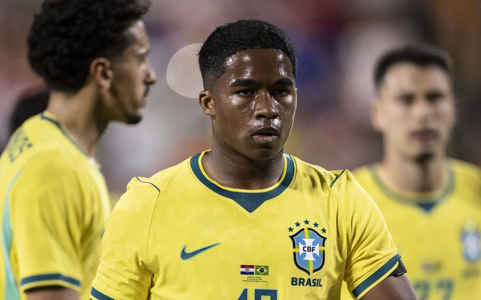 Endrick em ação pela Seleção Brasileira convocação