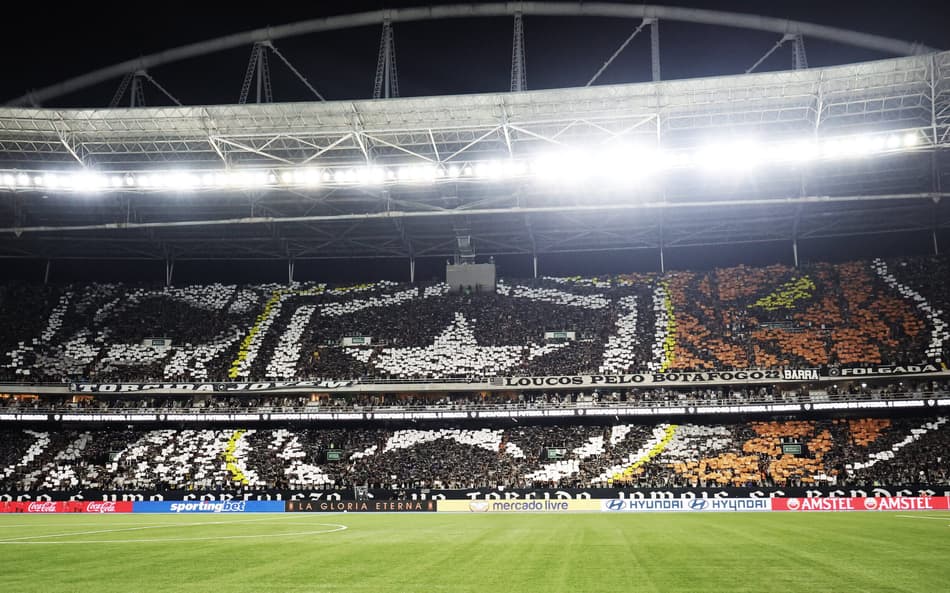 Mosaico da torcida do Botafogo no Nilton Santos (Foto: Vítor Silva/Botafogo)
