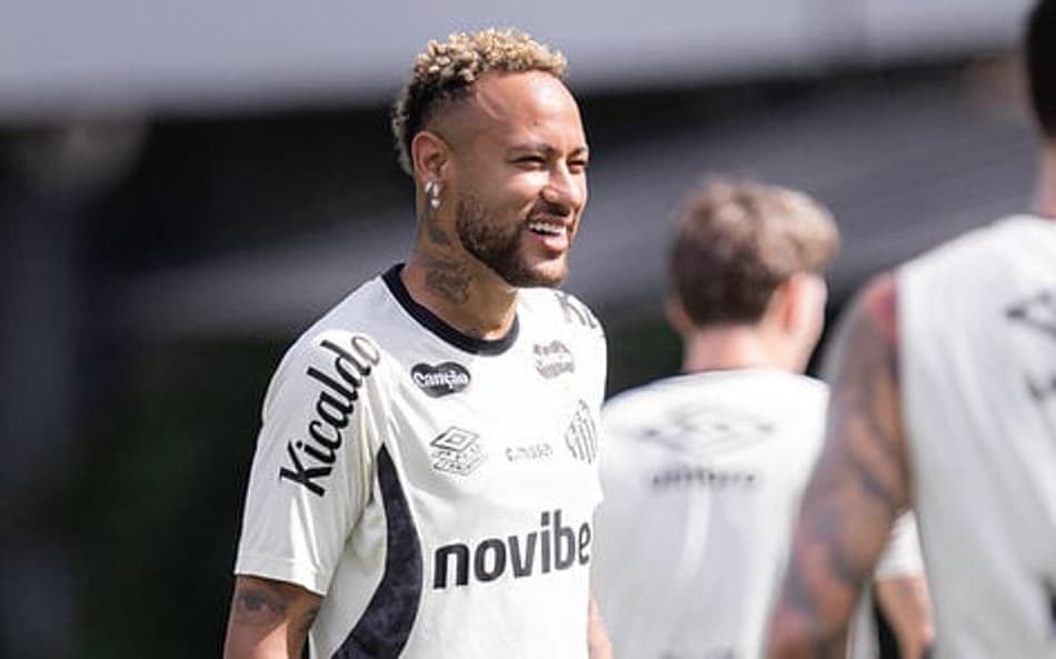 Neymar durante treino do Santos no CT Rei Pelé. (Foto: Raul Baretta/ Santos FC)
