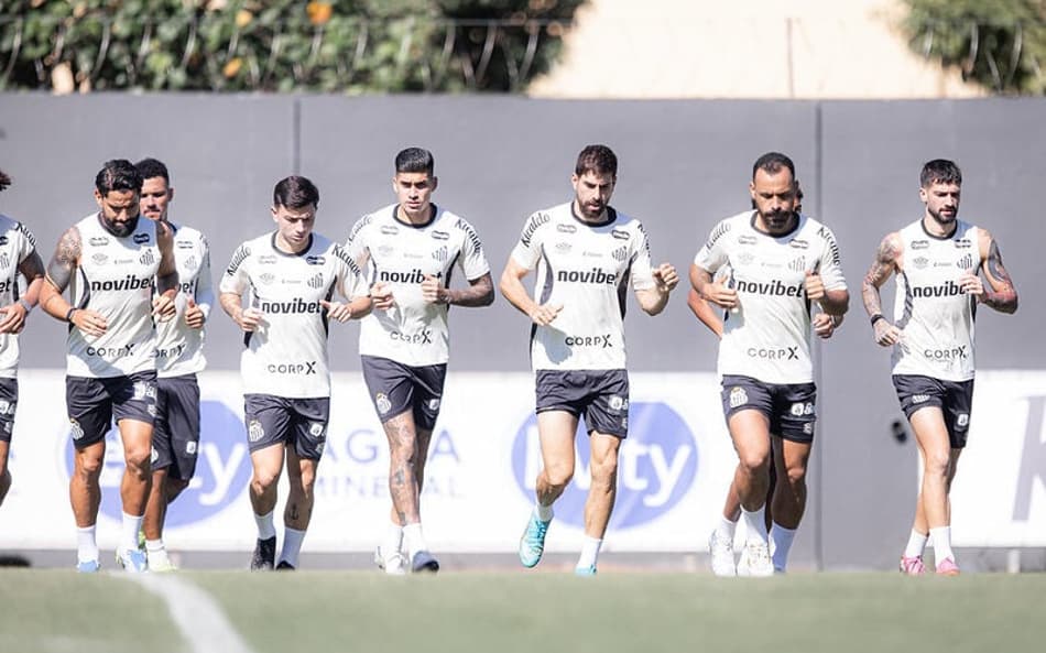 Elenco do Santos treina no CT Rei Pelé. (Foto: Raul Barletta/ Santos FC)