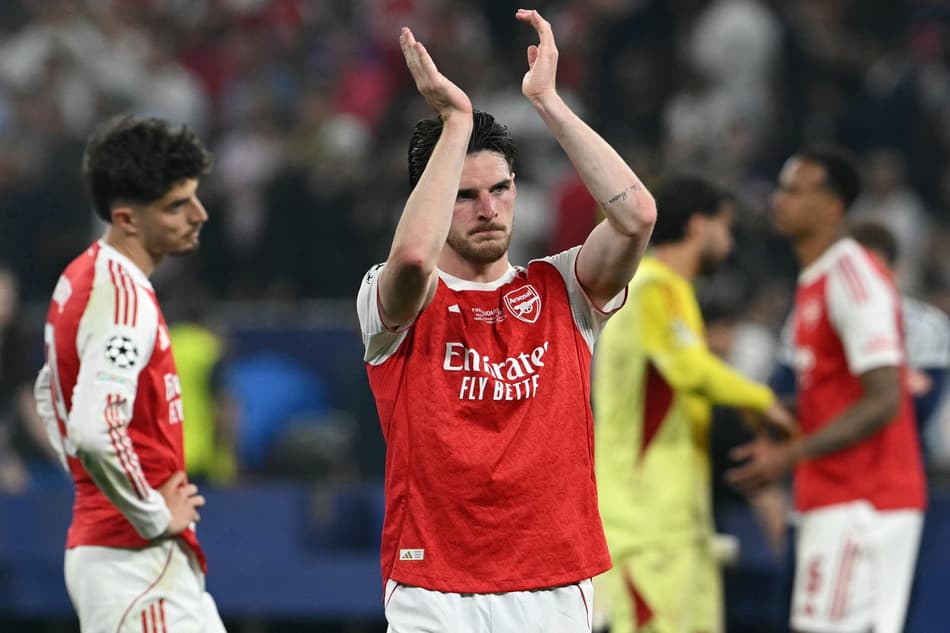 Declan Rice lamenta derrota do Arsenal para o PSG na final da Champions League 25-26