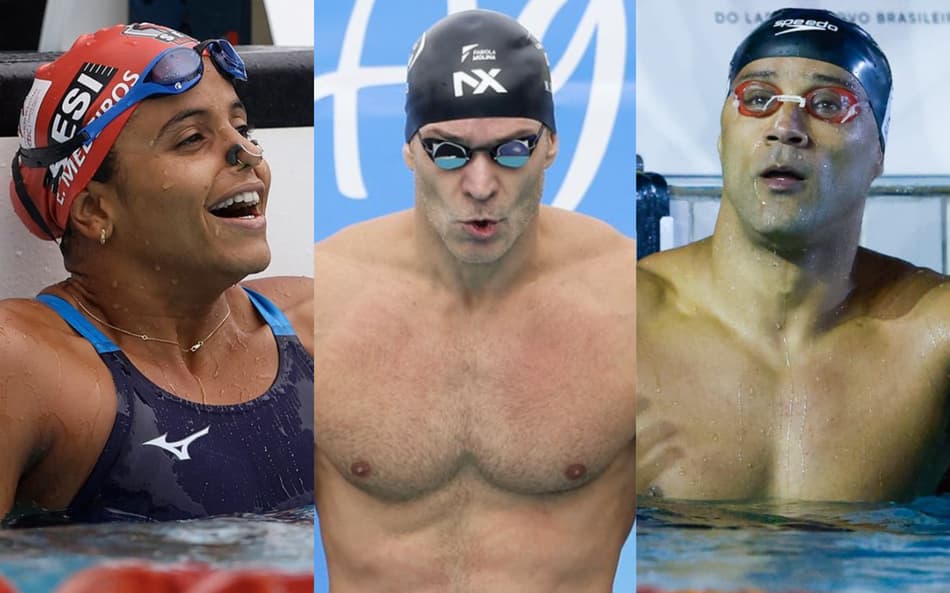 Etiene Medeiros, Nicholas Santos e João Gomes Júnior: os "medalhões" da natação