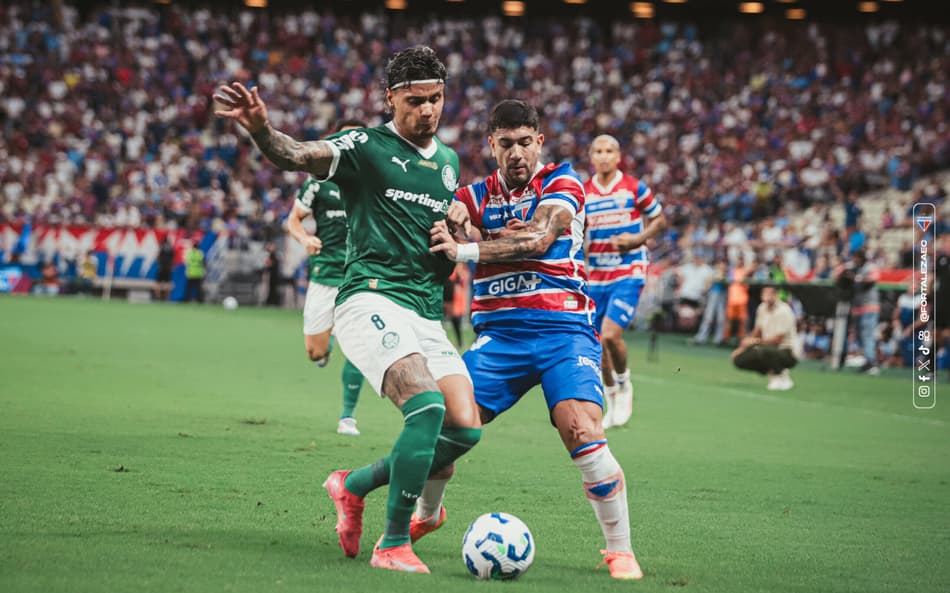 Partida entre Fortaleza e Palmeiras, pelo Brasileirão 2025 (Foto: Mateus Lotif/Fortaleza EC)
