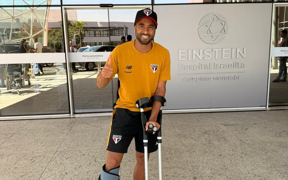 O atleta Tricolor tem previsão de retorno somente para temporada de 2027 (Foto: Reprodução/X/LucasMoura)