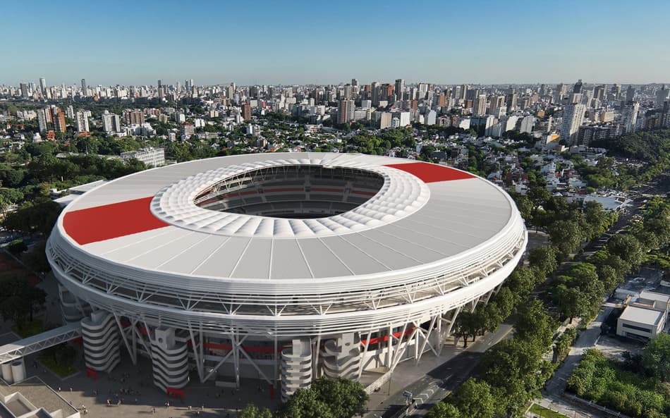 Projeção do River Plate para o novo Monumental de Núnez, em Buenos Aires