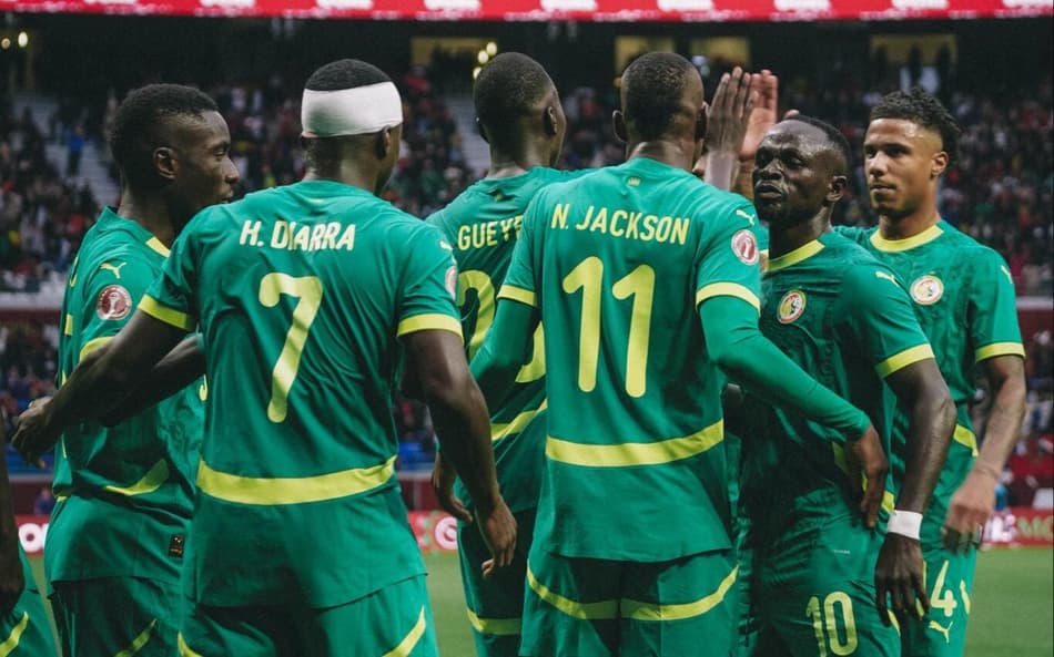 Senegal em ação contra o Sudão (Foto: Reprodução/ X da Federação de Senegal)