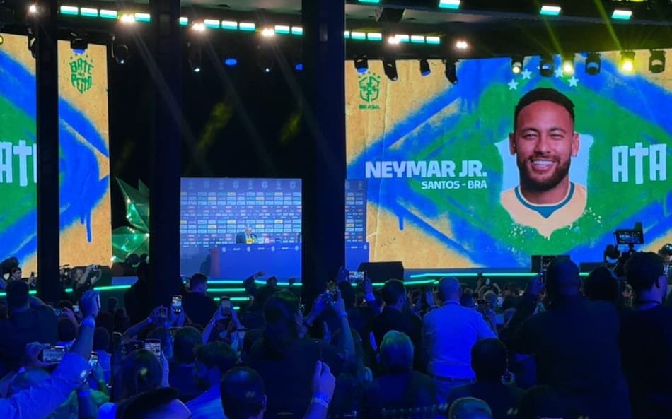 Neymar é anunciado durante a convocação da Seleção Brasileira para a Copa do Mundo de 2026 (Foto: Lucas Bayer/ Lance!)