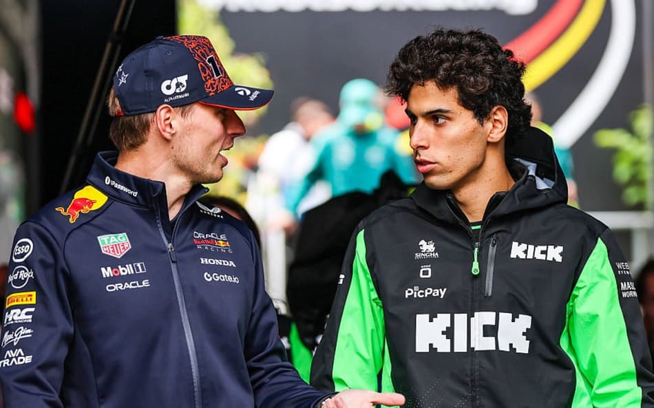 Gabriel Bortoleto e Max Verstappen na F1 (Foto: Getty Images/ AFP)