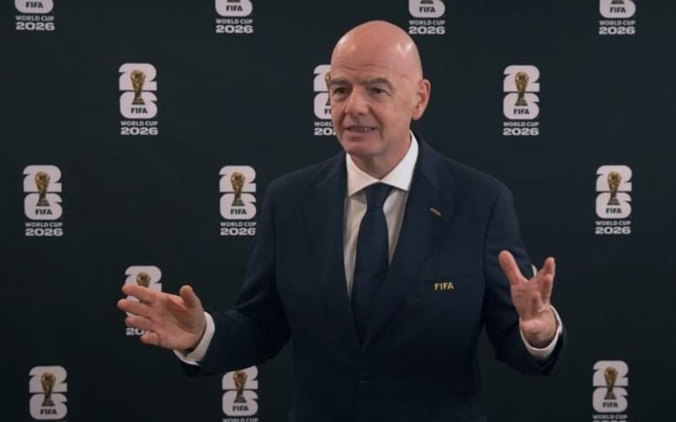 Gianni Infantino, presidente da Fifa, durante evento sobre a Copa do Mundo de 2026