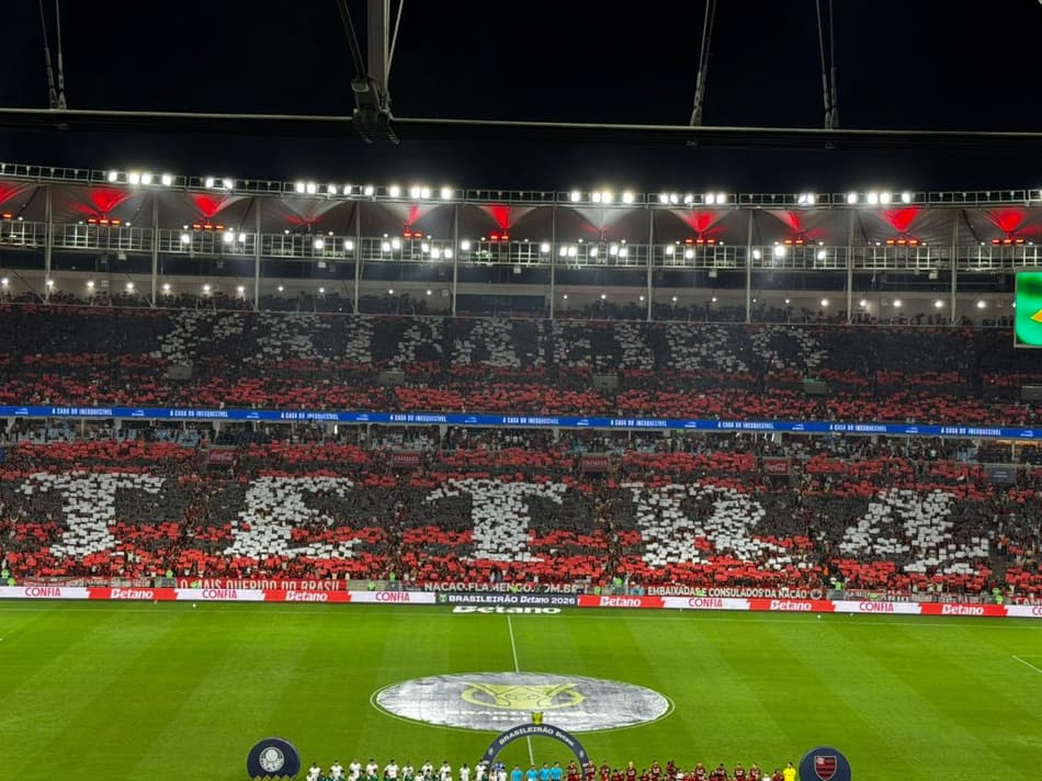 Mosaico da torcida do Flamengo (Foto: Lucas Bayer/Lance!)
