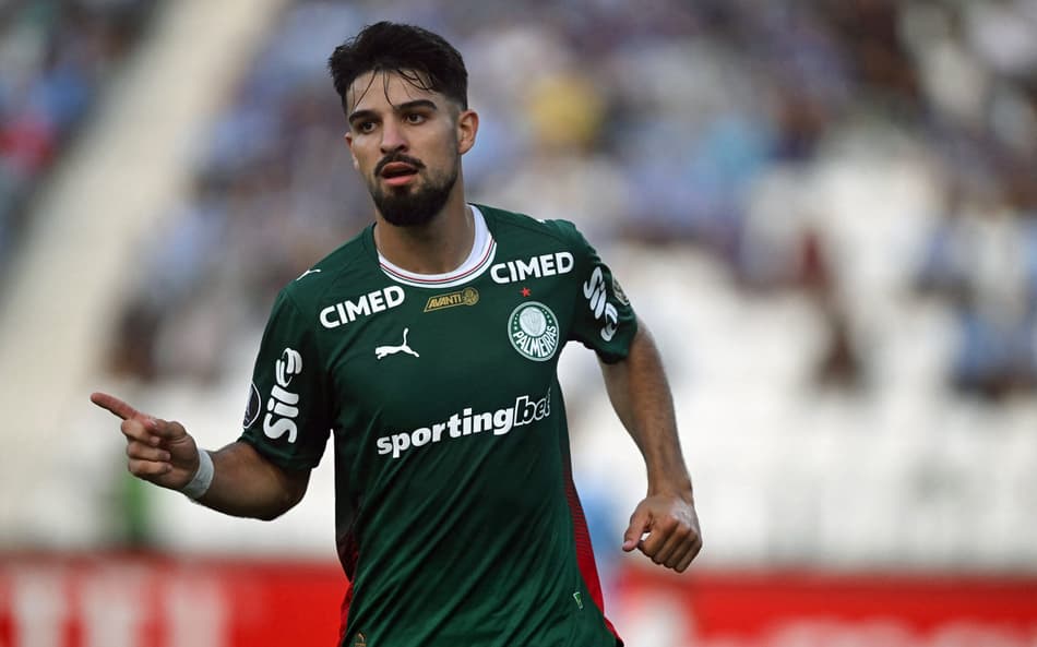 Flaco López marcou mais um gol pelo Palmeiras (Foto: ERNESTO BENAVIDES / AFP)