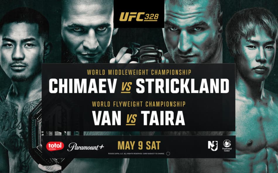 Card oficial do UFC 328 (Foto: Divulgação/UFC)