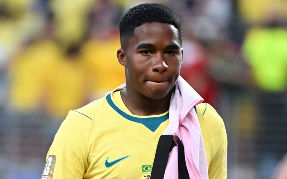 Endrick não entrou na partida de estreia da Seleção Brasileira contra o Marrocos (Foto: Alexandre Brum/Agencia Enquadrar/Folhapress)