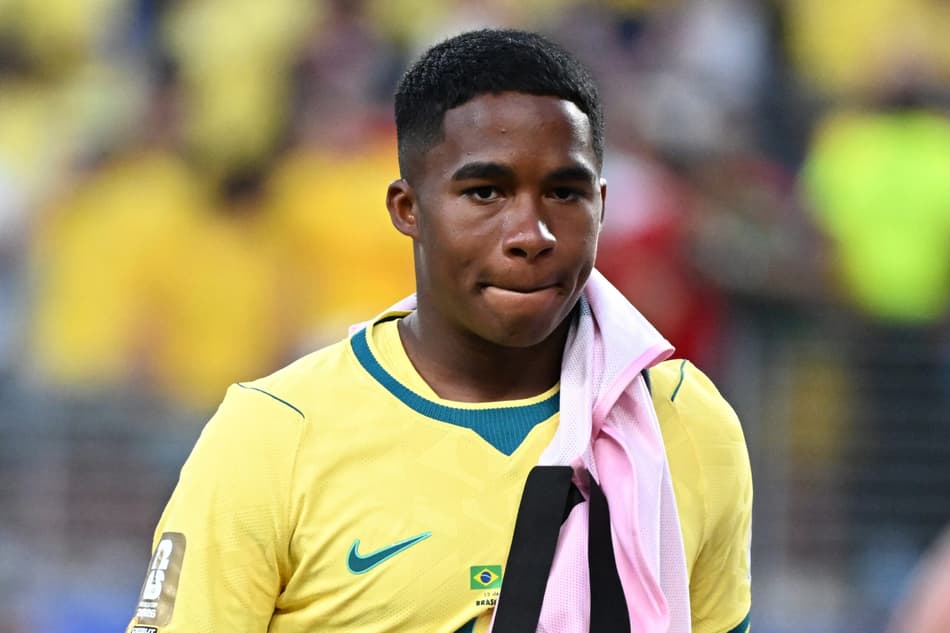 Endrick não entrou na partida de estreia da Seleção Brasileira contra o Marrocos (Foto: Alexandre Brum/Agencia Enquadrar/Folhapress)