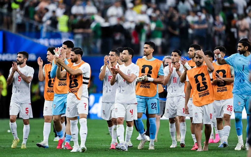 Elenco do Irã após a estreia na Copa do Mundo de 2026. (Foto de Nayra Halm/SPP)