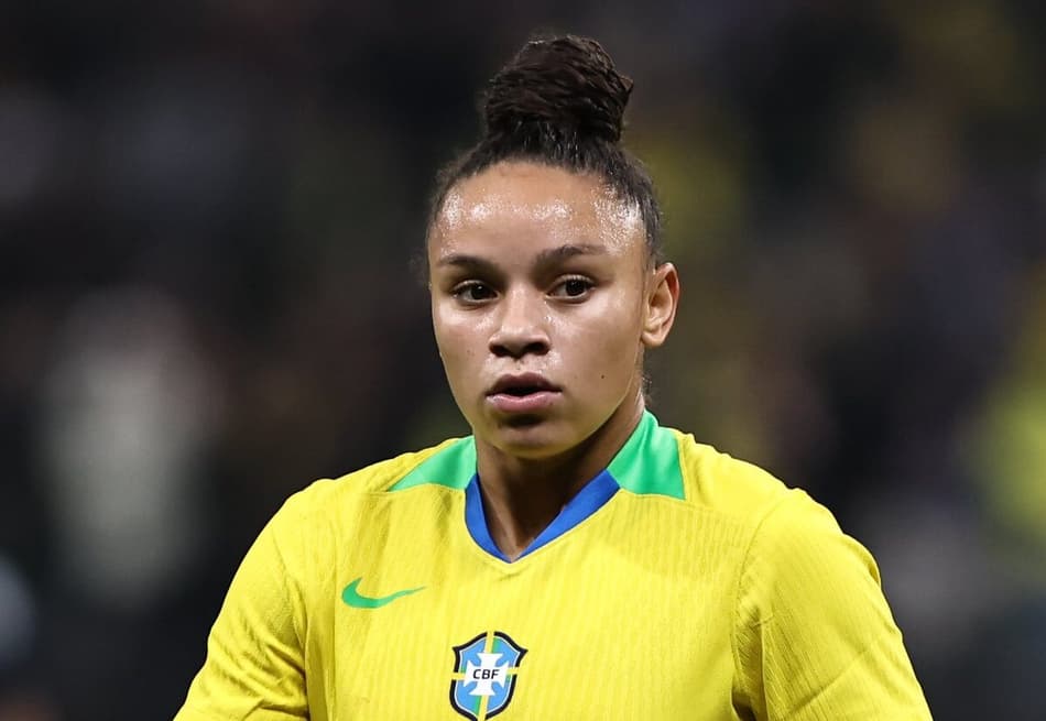 Atacante Dudinha durante Brasil x Japão, em 30 de maio, na Neo Química Arena. (Foto: Staff Images Woman/ CBF)
