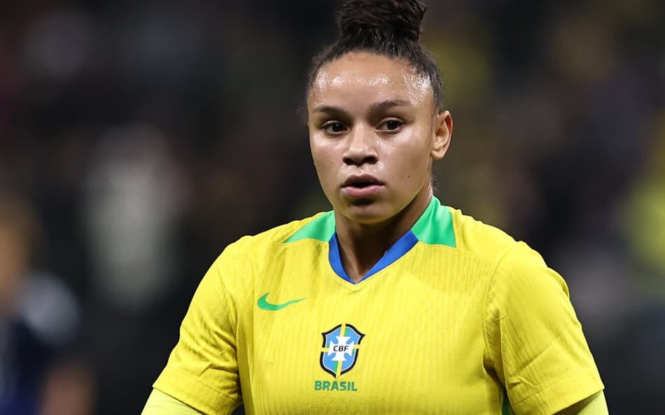 Atacante Dudinha durante Brasil x Japão, em 30 de maio, na Neo Química Arena. (Foto: Staff Images Woman/ CBF)