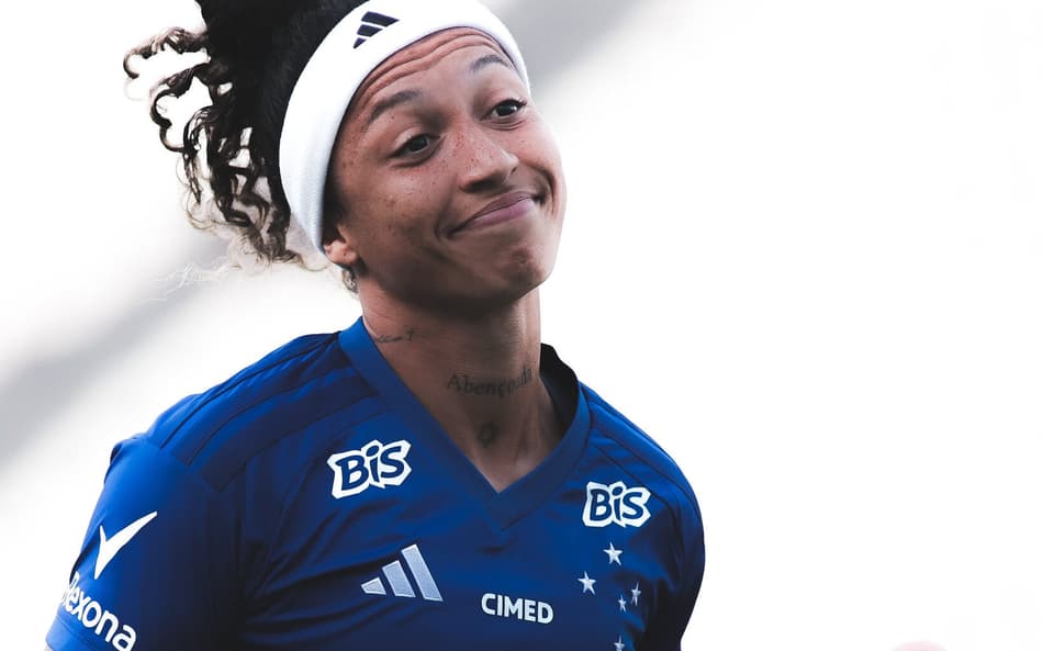Byanca Brasil comemora gol pelo Cruzeiro. (Gustavo Martins/ Cruzeiro)