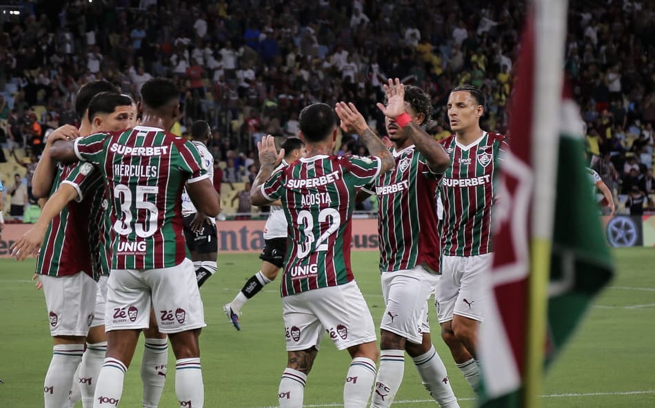 Jogadores do Fluminense comemoram gol contra o Operário (Foto: Marcelo Gonçalves/ Fluminense FC)
