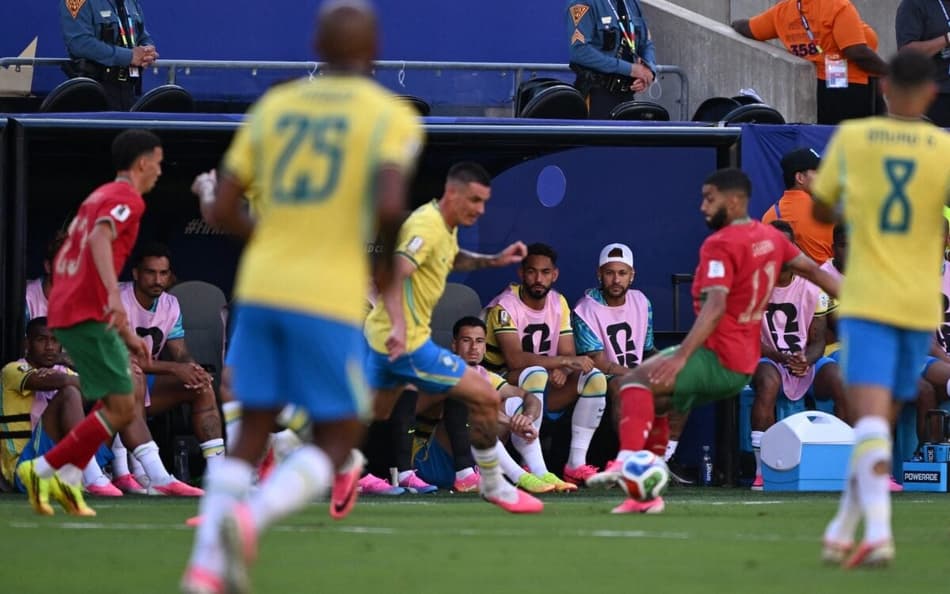 Igor Thiago em ação durante Brasil x Marrocos. (Foto: Jewel SAMAD / AFP)