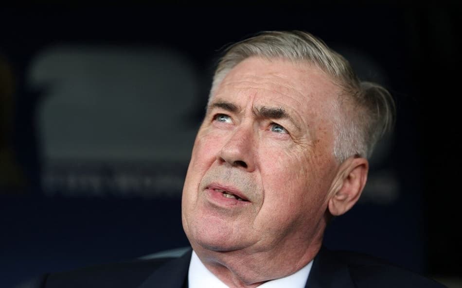 O técnico Carlo Ancelotti no empate do Brasil contra Marrocos